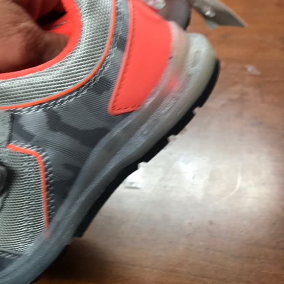 Carters Silver/Orange Toddler Light up Velcro Shoe - Picture 6 of 7